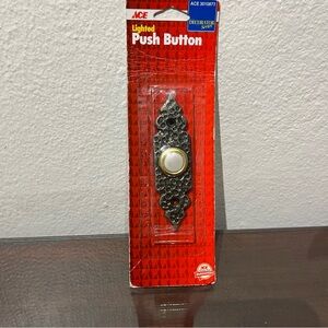 1995 NOS NEW Vintage Trine Lighted Push Button Doorbell With Screws 3010873